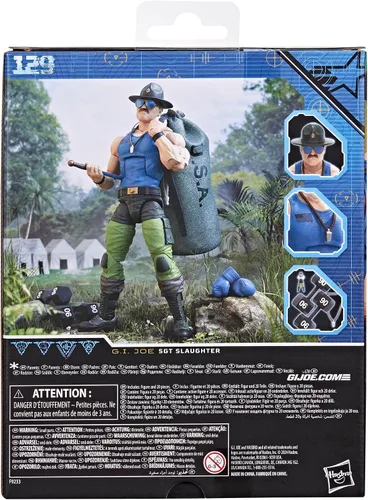 Vista 15 de G.I. Joe Serie clasificada #129, Mad Marauders SGT Slaughter, figura de acción coleccionable de 6 pulgadas con 18 accesorios