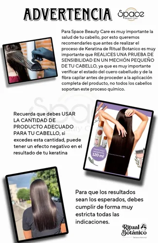 Vista 2 de Keratina Ritual Botanico 250ML & Termo Protector 120ML Incluye Cepillo Aplicador y Manual de Instrucciones Alisado Progresivo Organico Vegano Sin