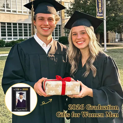 Vista 6 de FLYAB Marco de fotos de graduación Clase de 2025 - Regalos de graduación 2025 para hombres y mujeres, exhibición especial para una preciada foto