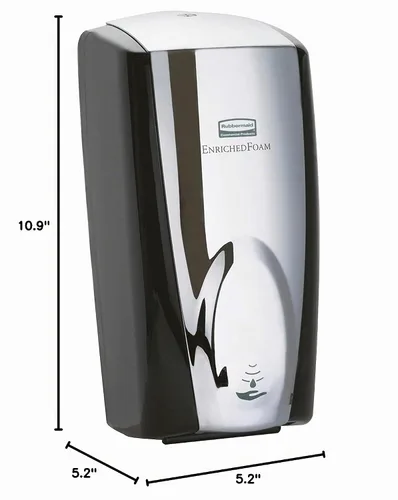 Vista 7 de Technical Concepts n.° 750411 dispensador de espuma automático para montaje de pared, 1100 ml, negro/cromado, 5.25" de largo x 5.18" de ancho x Cromo
