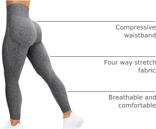 Vista 73 de HIGORUN - Leggings sin costuras para mujer, moldeadores, con diseño gráfico de sonrisas, de cintura alta, para el gimnasio, yoga o hacer ejercicio