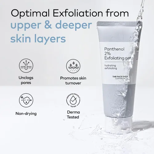 Vista 3 de The Face Shop Exfoliante facial Alltimate - Gel pelador con pantenol y AHA/BHA, fórmula suave, para piel suave, brillante e hidratada, limpieza