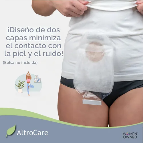 Vista 2 de Prenda de apoyo para el estoma. envoltura de ostomía con bolsillo interior para sostener la bolsa.