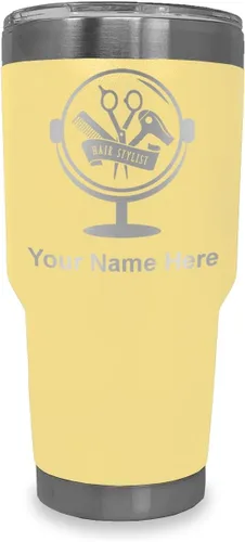 Vista 7 de LaserGram Taza de 20 onzas con aislamiento al vacío, para estilista de cabello, con grabado personalizado incluido (negro) Engraved Gift for Hair