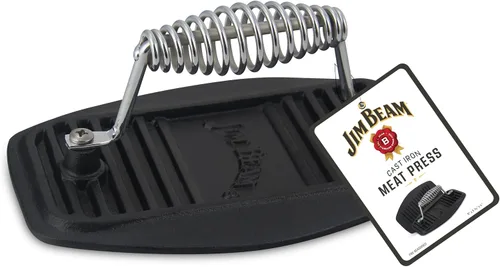 Vista 3 de Jim Beam Prensa de hierro JB0177 para carne a la parrilla Accesorios para parrilla, negro