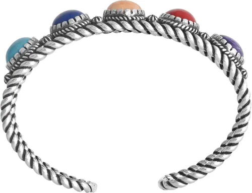 Vista 5 de American West - Pulsera de plata de ley para mujer, diseño de piedras preciosas múltiples, tallas S, M o L