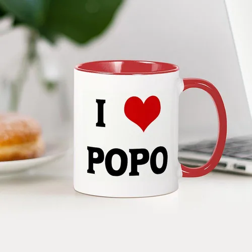 Vista 3 de CafePress I Love POPO - Taza de café de cerámica de 11 oz (11.0 fl oz)