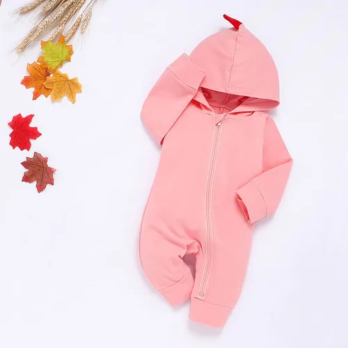 Vista 2 de Niño Bebé Escalada Mameluco Sudadera Capucha Cremallera Manga Larga Monos Niñas Niño Dinosaurio Mamelucos General