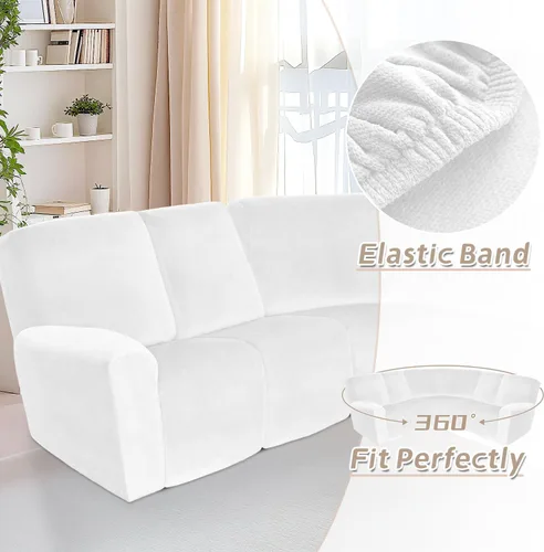 Vista 487 de Arfntevss Fundas de sofá seccional reclinable de terciopelo, Funda de sofá seccional de esquina para sofá reclinable, Funda elástica suave