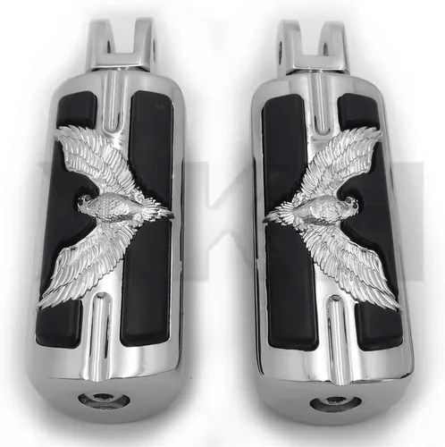 Vista 14 de SMT- Estriberas cromadas de calavera compatibles con Harley 2018 y posteriores FXBB FXBR FXBRS FXLR 2019 Street Bob [B07P5H6Z2M] Cromo 1