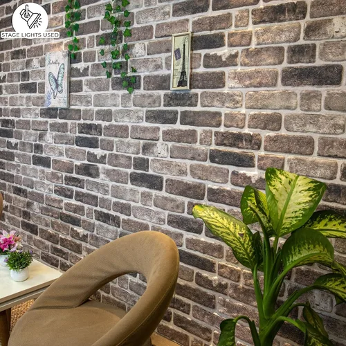 Vista 5 de Dundee Deco Paneles de Pared 3D de Ladrillo Falso - Revestimiento, Paneles de Pared con Aspecto de Piedra Gris Negro, Revestimiento de Espuma