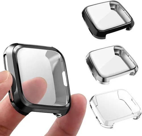 Vista 7 de Paquete de 3 protectores de pantalla compatibles con la funda Fitbit Versa, ultrafina, delgada, suave, de poliuretano termoplástico, color Versa