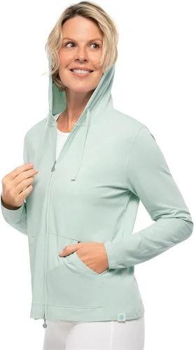 Vista 59 de Sudadera con capucha para la costa, de Coolibar, para mujer, UPF 50+, protege del sol