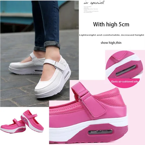 Vista 3 de AngryMonkey Zapatos ortopédicos para mujer con amortiguador de aire para mujer, plataforma transpirable, ajustable, transpirable, zapatos