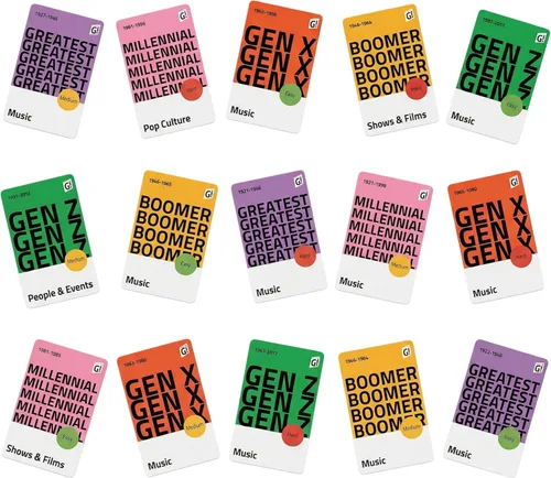 Vista 6 de GENSMAK! Juego de fiesta - Atractivo juego de trivia multigeneracional con pistas cómicas - Divertido para familiares y amigos, adultos