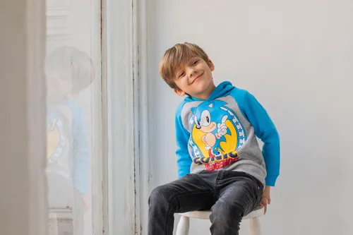 Vista 2 de SEGA Sonic the Hedgehog Tails Knuckles - Sudadera con capucha para niños pequeños y grandes