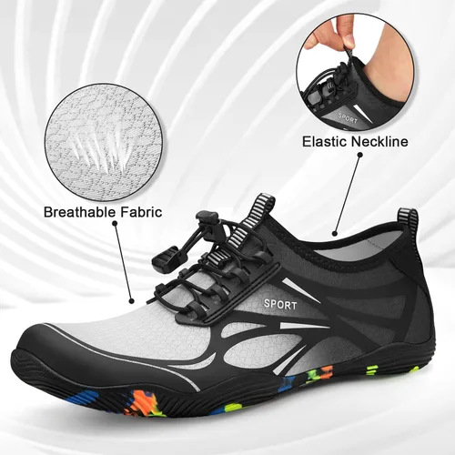 Vista 2 de ATHMILE Zapatos de agua para hombres y mujeres, zapatos de río, para adultos, natación, playa, lago, piscina, calcetines acuáticos, secado rápido