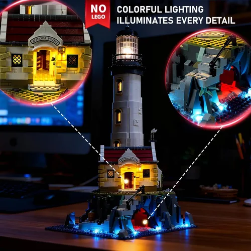Vista 3 de BRIKSMAX Kit de iluminación LED para LEGO-21335 Faro Motorizado - Compatible con modelo de bloques de construcción Lego Ideas - No incluye el set