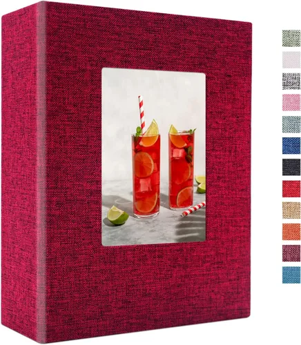 Vista 33 de Vienrose - Álbum de fotos de 4 x 6 pulgadas, 100 páginas, cubierta de lino con ventana frontal, para bebés, bodas, familias, niños y aniversarios