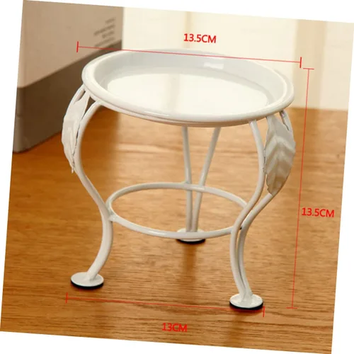 Vista 4 de Outanaya Soporte de metal blanco para plantas de interior, para exhibición de suculentas y decoración de balcón, soporte elevado resistente