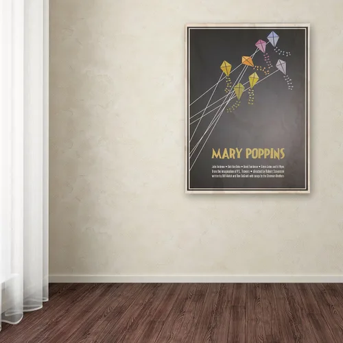 Vista 3 de Trademark Fine Art Mary Poppins por Megan Romo - Lienzo decorativo para pared, 14 x 19 pulgadas