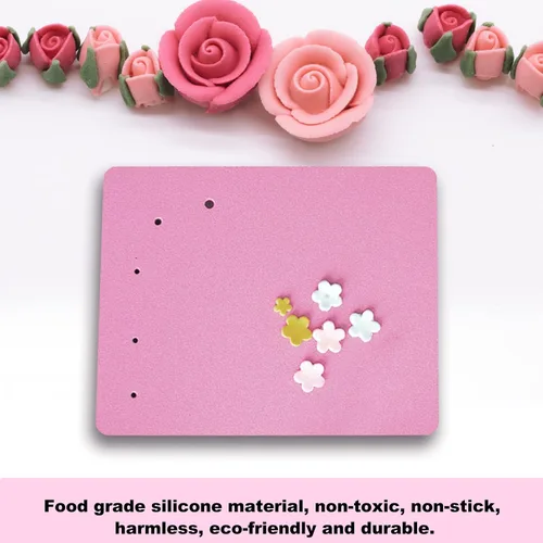 Vista 5 de Almohadilla de espuma de fondant, alfombrilla rectangular de esponja de fondant con 5 agujeros para decoración de tartas, hecha personalmente