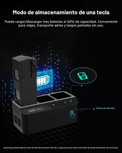 Vista 4 de Cargador de batería rápido Mavic serie 3 de 200 W, concentrador de carga paralelo
