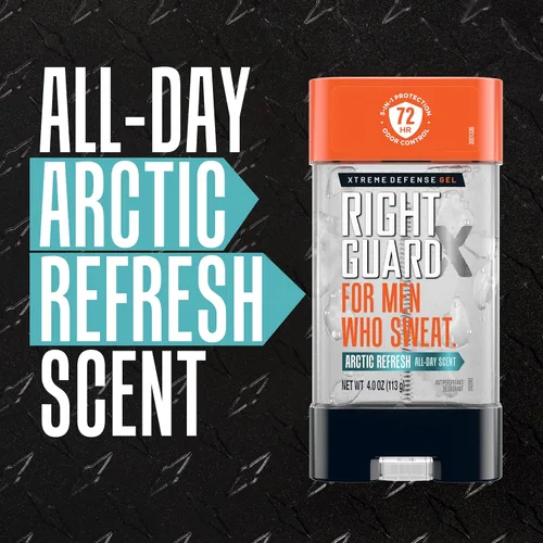 Vista 6 de Right Guard Xtreme Defense - Gel desodorante antitranspirante, aroma Arctic Refresh - Desodorante 5 en 1 en los que los hombres pueden confiar, gel