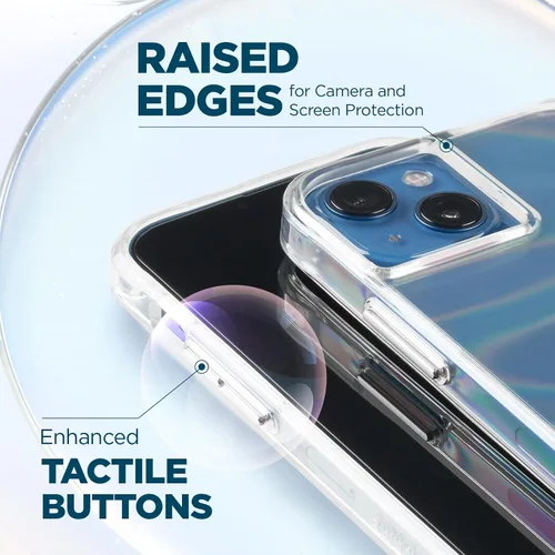 Vista 4 de Case-Mate - Funda Soap Bubble para iPhone 13 Mini con diseño iridiscente, protección contra caídas de 10 pies, 5.4 pulgadas