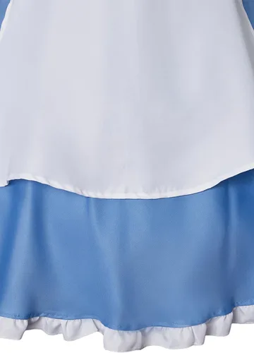 Vista 7 de Disfraz de sirvienta para mujer, vestido de cosplay, delantal Azul