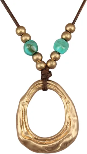 Vista 34 de Jeilwiy Collar de cuero para mujer, collar funky, gargantilla de cuerda con colgante, joyería de estilo bohemio