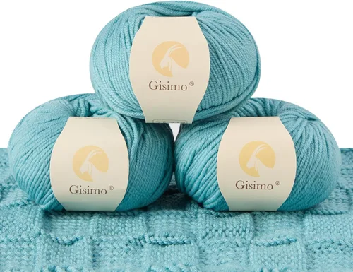 Vista 18 de 100% lana merino para tejer y ganchillo, hilo lujoso y suave de 6 cabos para tejer y crochet a mano, 1.76 oz/50 g, 127 yardas/116 metros