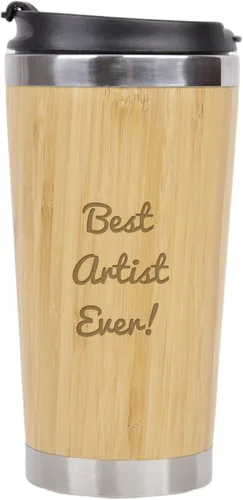 Vista 13 de Best Architect Ever - Vaso de café de bambú de acero inoxidable aislado con tapa, regalos para arquitectos, regalo de arquitecto, regalo