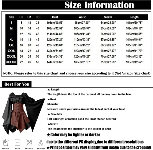 Vista 3 de FRMUIC Disfraz renacentista, vestido medieval para mujer, disfraz de Halloween, vestido de cosplay, vestido irlandés, vestido de manga de mariposa