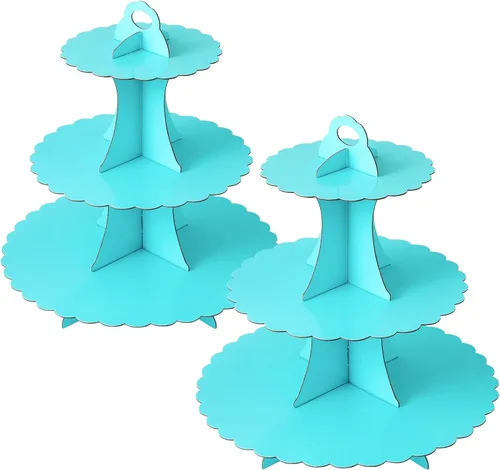 Vista 35 de Soleebee Soporte para Cupcakes de 3 Niveles, Torre de Cupcakes de Cartón, Torre de Soporte para Pasteles de Postre para Decoración de Cumpleaños