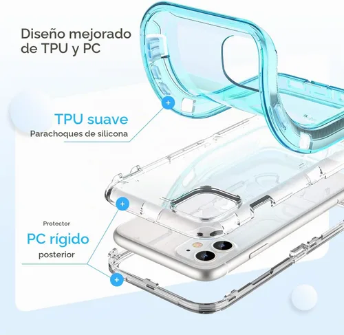Vista 3 de ORIbox Funda compatible con iPhone 11, resistente a los golpes, anticaídas, transparente