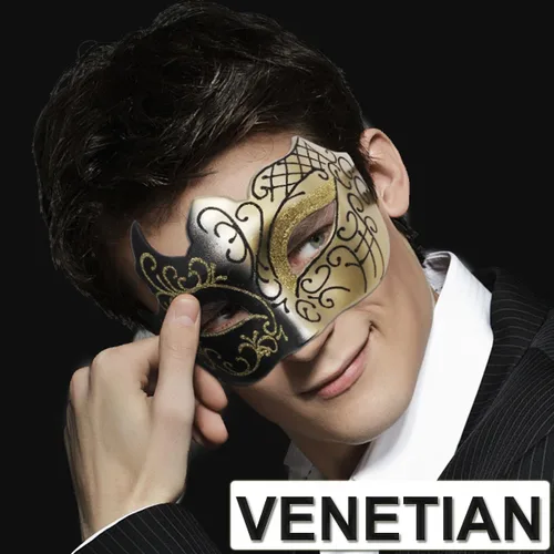 Vista 7 de Máscara veneciana para hombres y parejas, máscara veneciana para Halloween, Mardi Gras, fiesta, baile de graduación