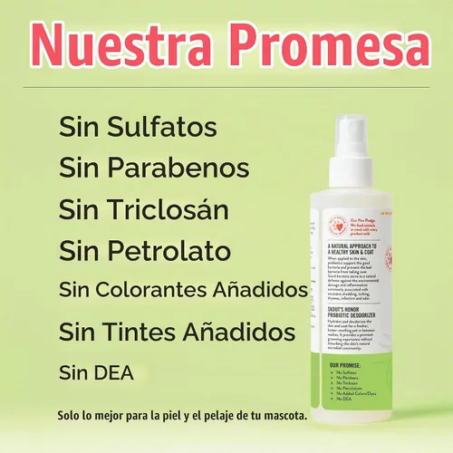 Vista 8 de SKOUT'S HONOR Spray desodorizante probiótico para perros, coco bañado por