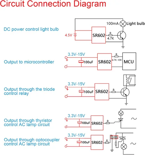 Vista 5 de 5 unids SR602 sensor de movimiento detector módulo mini piroeléctrico infrarrojo sensor interruptor alta sensibilidad para electrónica DIY