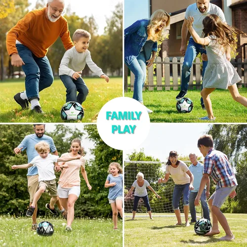 Vista 18 de Balón de fútbol juvenil tamaño 4, para niños, para jugar al aire libre, práctica, pelota de fútbol para adolescentes, niños y niñas, para interiores