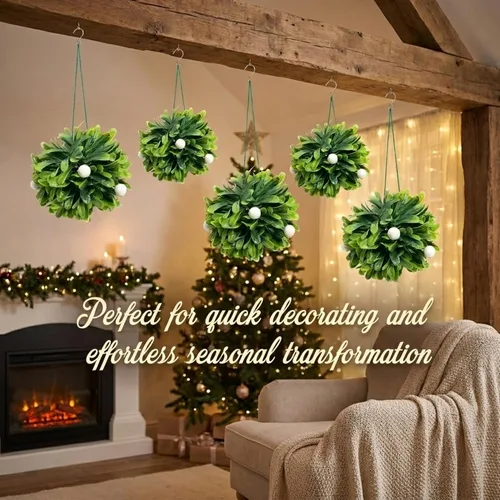 Vista 8 de Anderson's, Bola de besos de muérdago, decoraciones navideñas, Navidad, decoración colgante