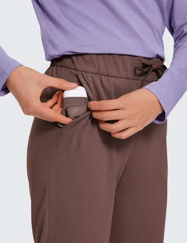 Vista 4 de CRZ YOGA Pantalones de golf elásticos en 4 direcciones para mujer, pantalones de golf de 78 tobillos, pantalones de trabajo, yoga, viajes, casual