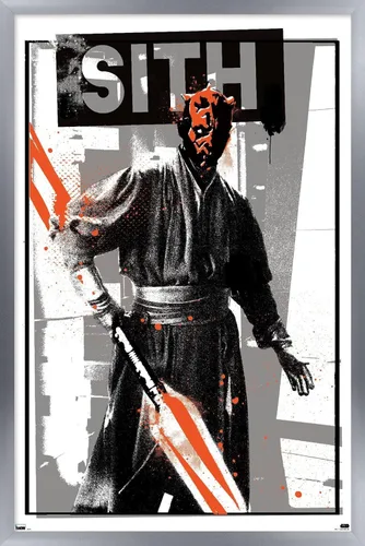 Vista 11 de Trends International Star Wars: The Phantom Menace - Póster de pared de Darth Maul Glitch, 22.4 pulgadas de largo x 14.7 W, versión enmarcada