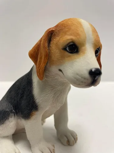 Vista 5 de Figura decorativa Beagle de 4.25 pulgadas, color marrón y blanco
