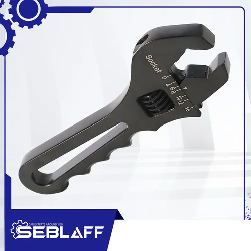 Vista 6 de AN3-16AN - Juego de herramientas de llave de montaje de aluminio ajustable para un extremo adaptador de montaje de manguera, color negro