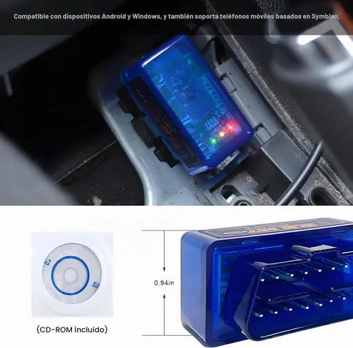Vista 3 de ELM327 OBDⅡ - Escáner de diagnóstico automático para coche, detector de fallos de la herramienta de escaneo Bluetooth automático, mini lector de 1