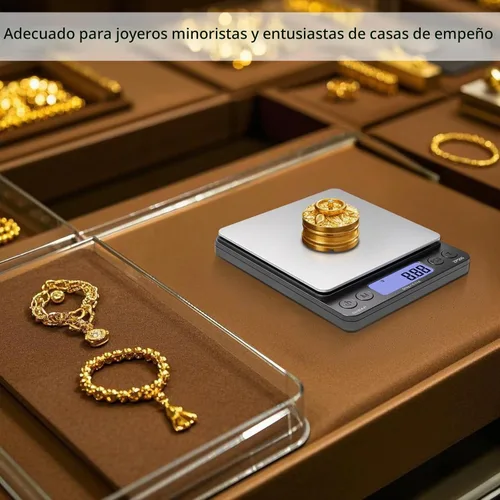 Vista 7 de SKEAP Báscula digital para joyeros y coleccionistas, escala digital de monedas con pantalla LCD retroiluminada, función de tara, ideal para piedras