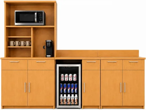 Vista 20 de BREAKtime Armario para microondas con almacenamiento de base de 2 puertas, gabinete de oficina comercial, totalmente montado, 72 pulgadas de ancho x