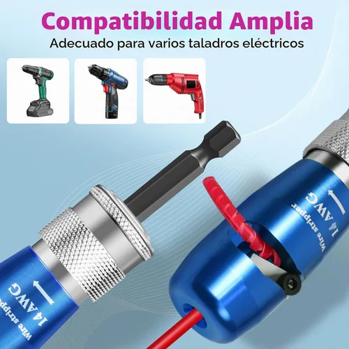 Vista 5 de Herramienta para pelacables de taladro para cable 8/10/12/14 AWG - Kit de pelado y torsión de cables de impacto estándar de EE. UU., herramienta