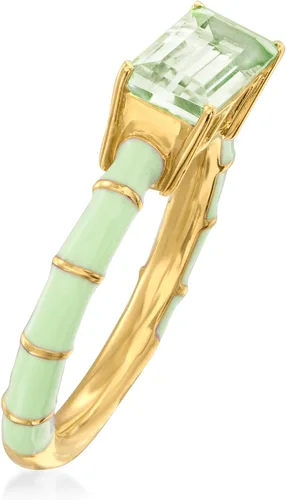 Vista 3 de Ross-Simons Gemstone and Enamel Ring in 18kt Gold Over Sterling